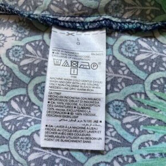 OLD NAVY Tropical Floral Dress  Sleeveless White Green Blue Yellow Womens Large - Picture 14 of 14